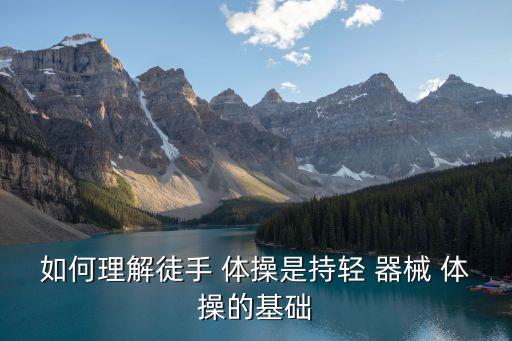 如何理解徒手 體操是持輕 器械 體操的基礎
