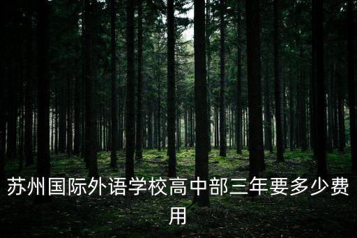 蘇州國(guó)際高中費(fèi)用一年大概多少元，蘇州國(guó)際外語(yǔ)學(xué)校高中部三年要多少費(fèi)用