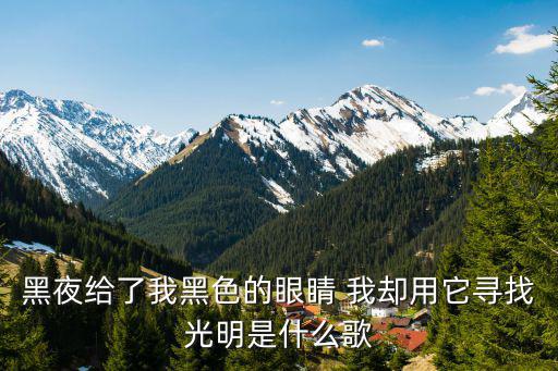 黑夜給了我黑色的眼睛 我卻用它尋找光明是什么歌