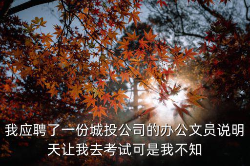 我應聘了一份城投公司的辦公文員說明天讓我去考試可是我不知