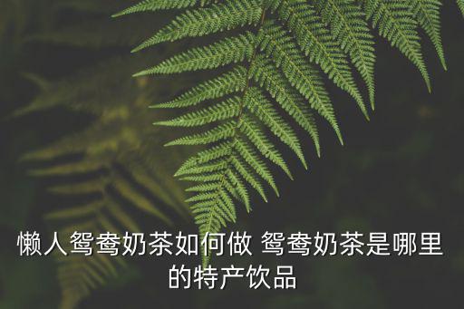 懶人鴛鴦奶茶如何做 鴛鴦奶茶是哪里的特產(chǎn)飲品