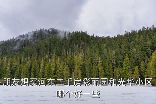 天津市河?xùn)|區(qū)光華小區(qū)在哪，朋友想買河?xùn)|二手房彩麗園和光華小區(qū)哪個好一些