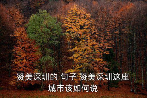  贊美深圳的 句子 贊美深圳這座 城市該如何說
