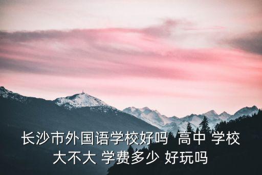 長(zhǎng)沙市外國(guó)語(yǔ)學(xué)校好嗎  高中 學(xué)校大不大 學(xué)費(fèi)多少 好玩嗎