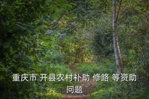 重慶市 開(kāi)縣農(nóng)村補(bǔ)助 修路 等資助問(wèn)題