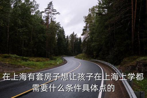 在上海有套房子想讓孩子在上海上學都需要什么條件具體點的