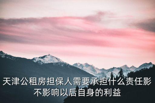 天津市公租房擔(dān)保人條件，天津市公租房申請擔(dān)保人兩人行嗎