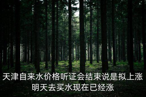 天津市政府聽證標準，天津自來水價格聽證會結束說是擬上漲明天去買水現在已經漲
