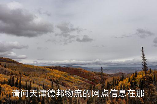 天津市德邦物流官網(wǎng)網(wǎng)點(diǎn)查詢，請問天津德邦物流的網(wǎng)點(diǎn)信息在那