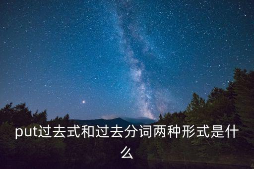 put過去式和過去分詞兩種形式是什么