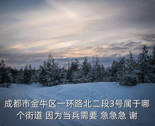 成都市金牛區(qū)一環(huán)路北二段3號(hào)屬于哪個(gè)街道 因?yàn)楫?dāng)兵需要 急急急 謝