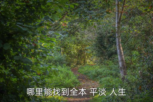 平淡人生,如何找到平淡人生完整版?
