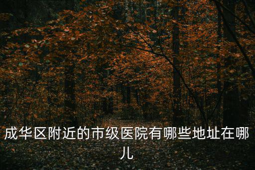 成華區附近的市級醫院有哪些地址在哪兒