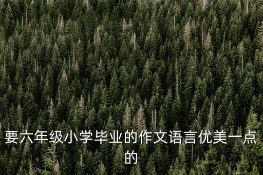 要六年級小學畢業(yè)的作文語言優(yōu)美一點的
