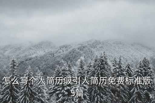 怎么寫個人簡歷吸引人簡歷免費標準版5篇