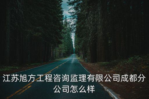 江蘇旭方工程咨詢監理有限公司成都分公司怎么樣