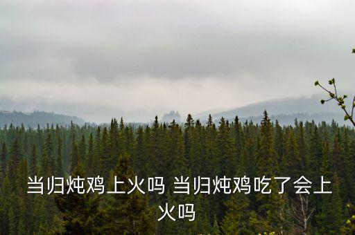  當歸燉雞上火嗎 當歸燉雞吃了會上火嗎