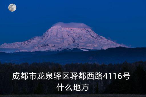 成都市龍泉驛區驛都西路4116號 什么地方