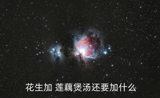  花生加 蓮藕煲湯還要加什么