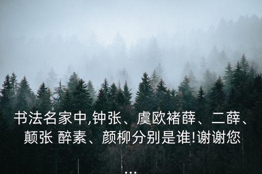 書法名家中,鐘張、虞歐褚薛、二薛、 顛張 醉素、顏柳分別是誰!謝謝您...