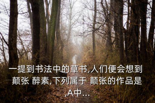 一提到書法中的草書,人們便會想到 顛張 醉素,下列屬于 顛張的作品是,A中...
