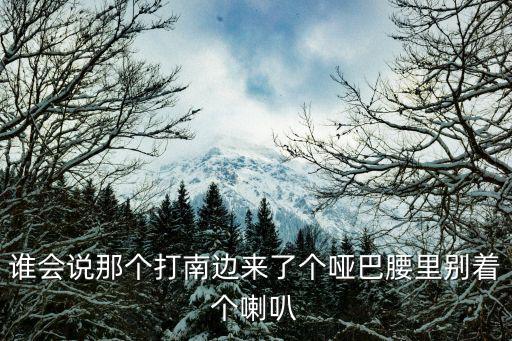 誰會說那個打南邊來了個啞巴腰里別著個喇叭