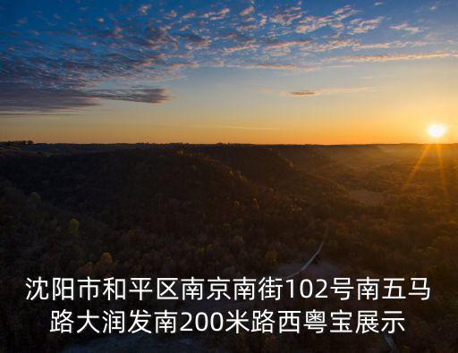 沈陽市和平區南京南街102號南五馬路大潤發南200米路西粵寶展示