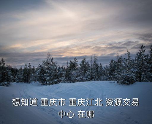 想知道 重慶市 重慶江北 資源交易中心 在哪