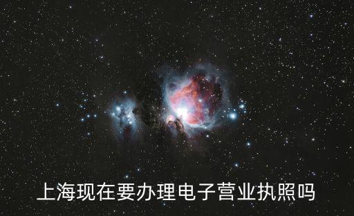 上海現在要辦理電子營業執照嗎