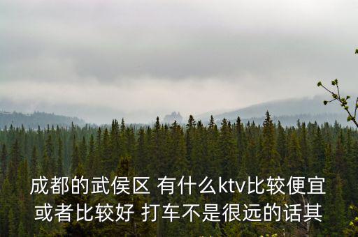 成都的武侯區 有什么ktv比較便宜或者比較好 打車不是很遠的話其
