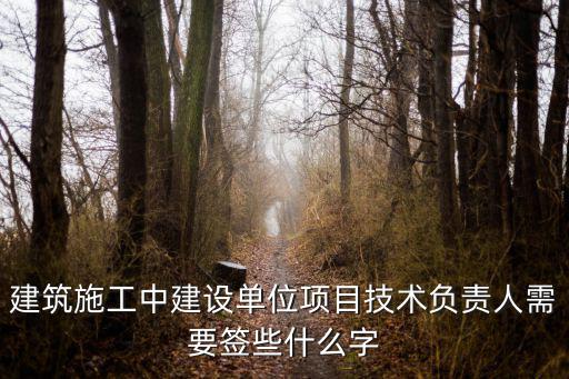 建筑施工中建設(shè)單位項(xiàng)目技術(shù)負(fù)責(zé)人需要簽些什么字
