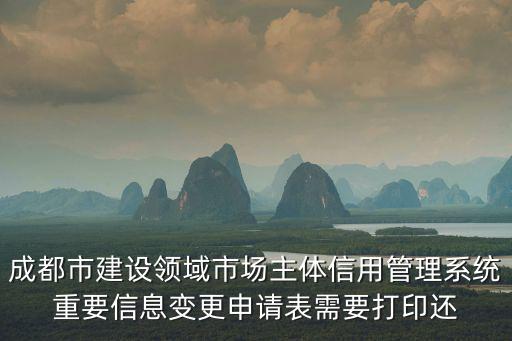 成都市建設(shè)領(lǐng)域市場主體信用管理系統(tǒng)重要信息變更申請表需要打印還