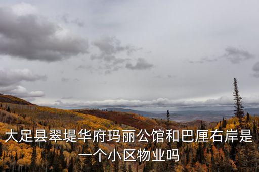 大足縣翠堤華府瑪麗公館和巴厘右岸是一個小區物業嗎