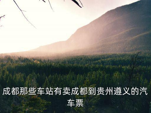 成都那些車(chē)站有賣(mài)成都到貴州遵義的汽車(chē)票