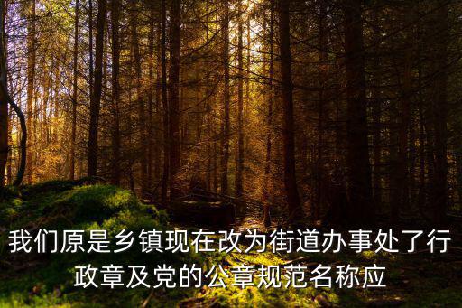 我們原是鄉(xiāng)鎮(zhèn)現(xiàn)在改為街道辦事處了行政章及黨的公章規(guī)范名稱應(yīng)