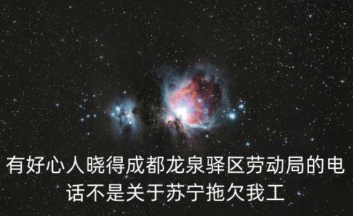 成都市龍泉驛區(qū)就業(yè)局服務(wù)電話，有好心人曉得成都龍泉驛區(qū)勞動局的電話不是關(guān)于蘇寧拖欠我工