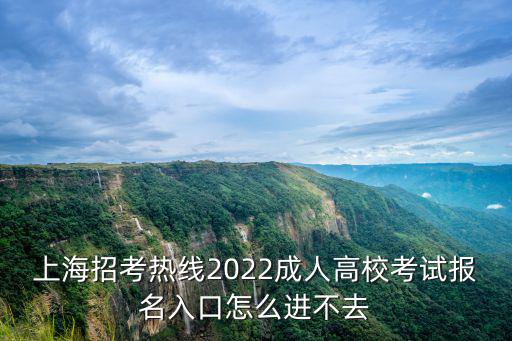 上海招考熱線2022成人高校考試報名入口怎么進不去