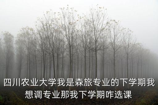 成都市原色農(nóng)旅集賢立項，四川農(nóng)業(yè)大學我是森旅專業(yè)的下學期我想調(diào)專業(yè)那我下學期咋選課
