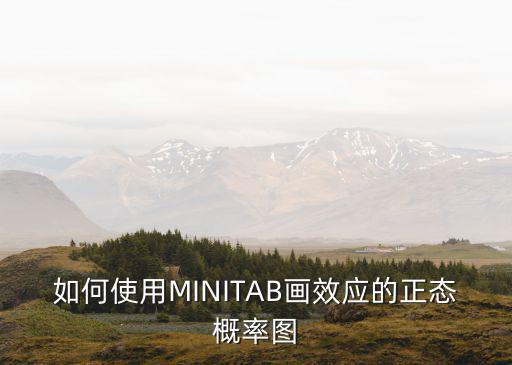 如何使用MINITAB畫效應的正態概率圖