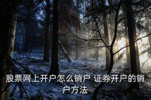 股票網(wǎng)上開戶怎么銷戶 證券開戶的銷戶方法