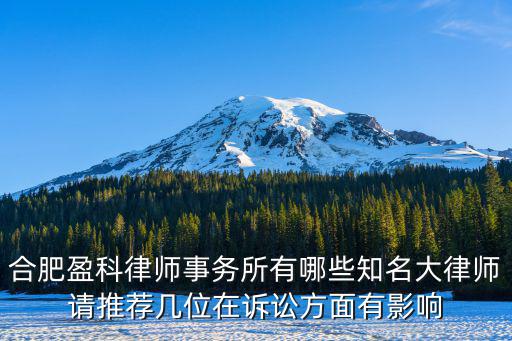 盈科律師事務所排名，合肥盈科律師事務所有哪些知名大律師請推薦幾位在訴訟方面有影響
