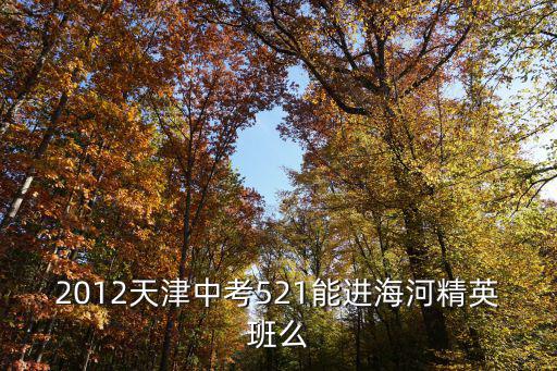 2012天津中考521能進海河精英班么
