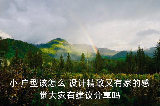 小 戶型該怎么 設計精致又有家的感覺大家有建議分享嗎
