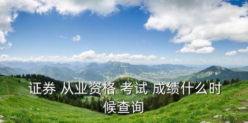 證券從業考試成績