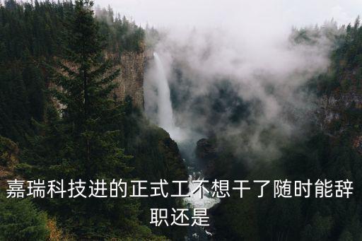 天津市嘉瑞科技電子有限公司怎么樣，嘉瑞科技進的正式工不想干了隨時能辭職還是