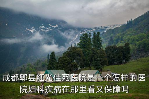 成都郫縣紅光佳苑醫院是一個怎樣的醫院婦科疾病在那里看又保障嗎