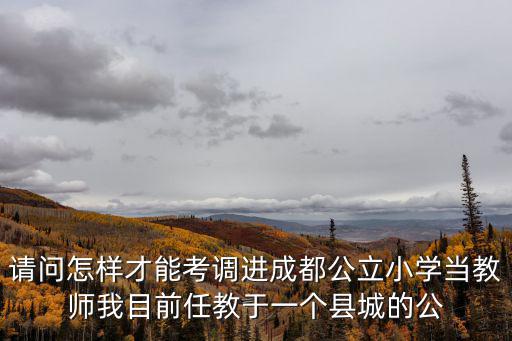請問怎樣才能考調進成都公立小學當教師我目前任教于一個縣城的公