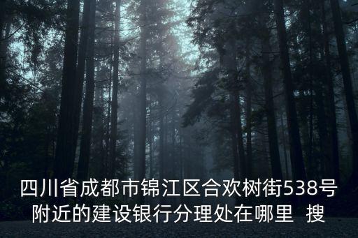 四川省成都市錦江區合歡樹街538號附近的建設銀行分理處在哪里  搜