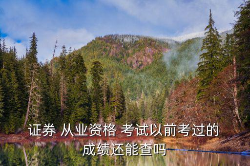  證券 從業(yè)資格 考試以前考過的 成績還能查嗎