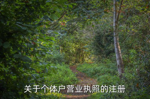 關(guān)于個(gè)體戶營(yíng)業(yè)執(zhí)照的注冊(cè)